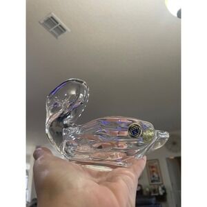Bohemia Crystal Swan Figurine 24% Lead PbO Czech Republic Clear Glass Decor